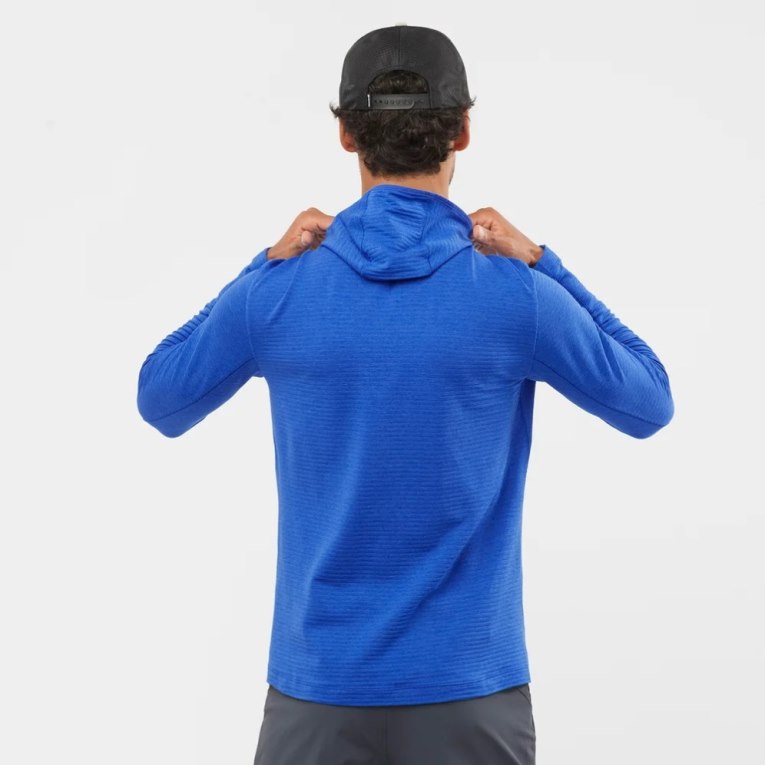 Chaquetas Salomon Essential Lightwarm Encapuchado Hombre Azules | MX BFGU850
